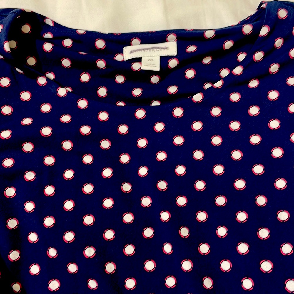 Charter club dark blue polka dot dress xxl